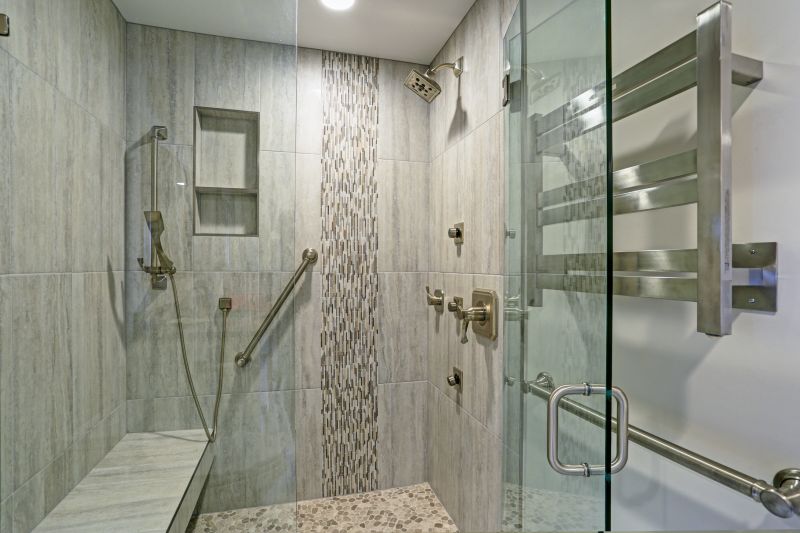 Open Shower with Frameless Glass